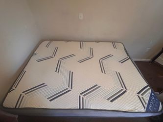 Queen metal bed frame with mattress