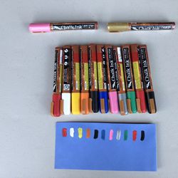 13 Chalk Ink Erasable Liquid Wet Wipe 6 mm Markers w/ Chisel Tips