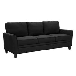 New 3 Seat Classic Modern Sofa, Black 