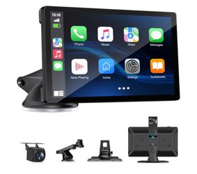 Wireless Carplay Screen for Car with 4K Dash Cam, 9"