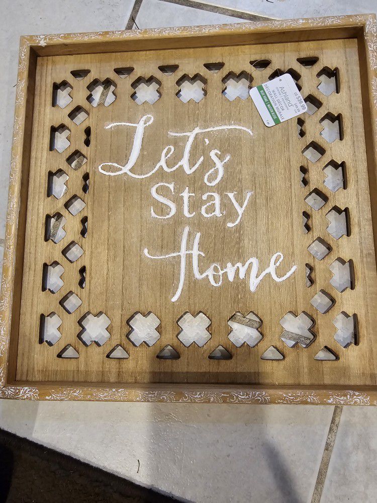 Home Decor Let's Stay Home Wall Art