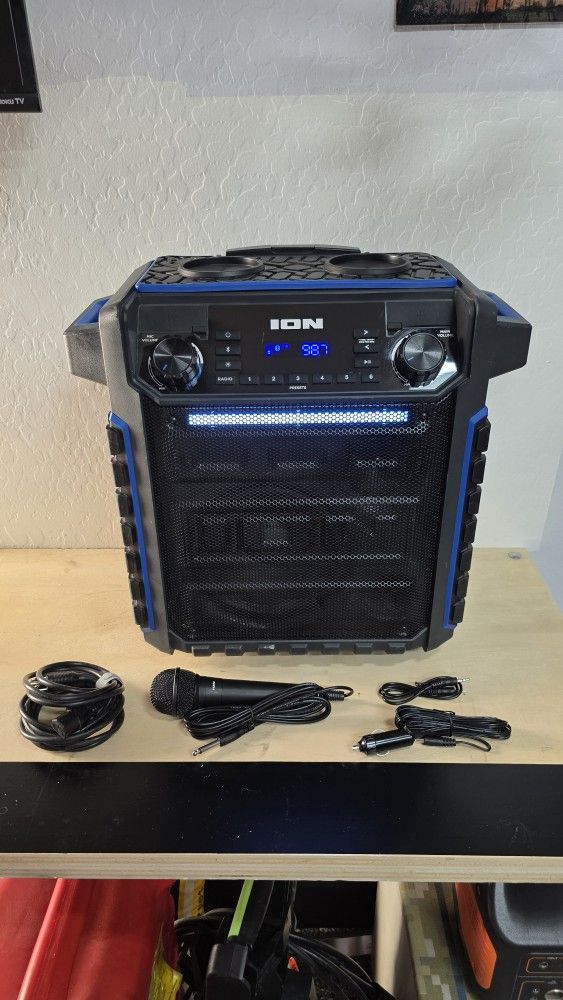 ION Pickup Bluetooth Speaker 100w  AM/FM Radio w/Wheels & Telescope Handle