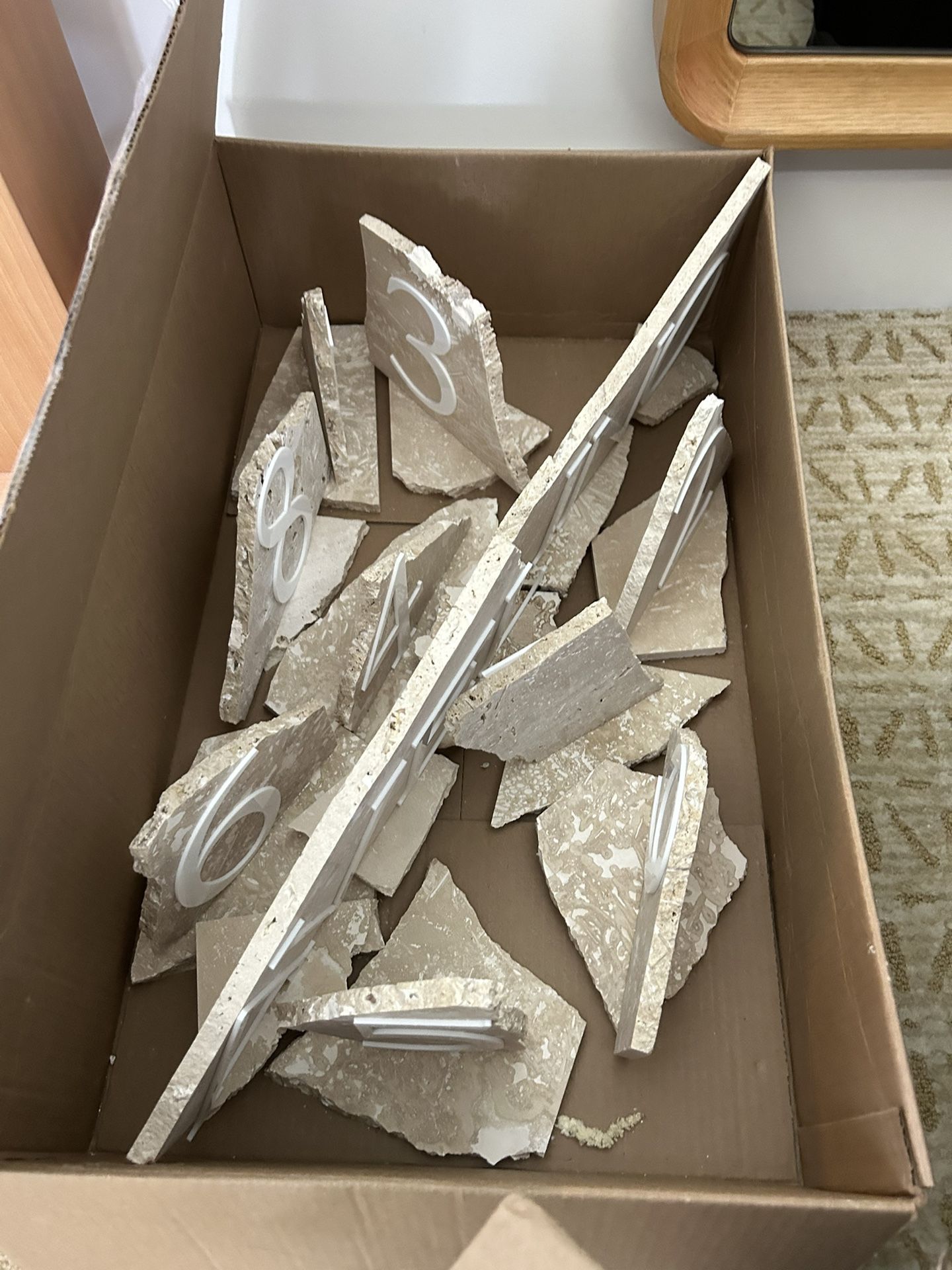 1-9 table numbers travertine