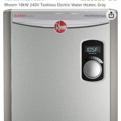 Water Heater Tankless Electric Rheem. New 
