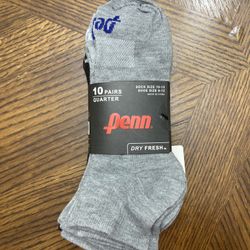 NWT Penn Men’s Quarter Socks 10 Pairs