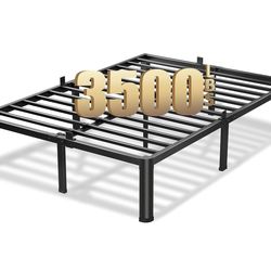 NEW IN BOX 14 inch Metal Queen Bed Frame with Rounded Corner and Headboard Hole Mattress Retainers 3500LBS Heavy Duty Steel Slats No Box Spring Needed