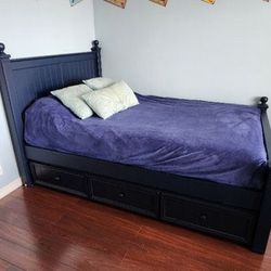 3 Piece Navy Blue Bedroom Set 