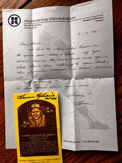 Harmon Killebrew HOF Postcard SIGNED