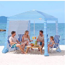 New Beach Cabanas for Sand, Foldable Beach Canopy with Sandbags 6.5'