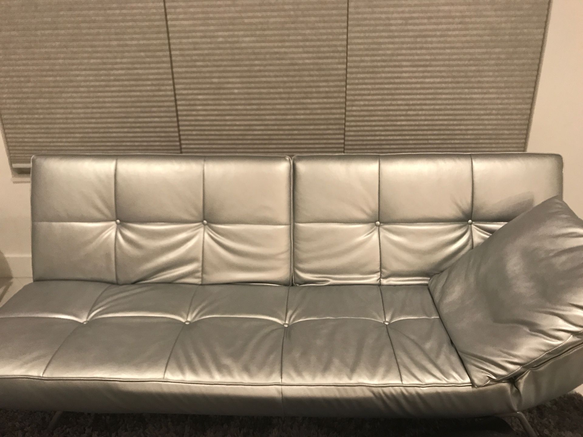 Beautiful silver sofa/futon