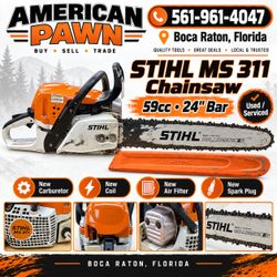 STIHL MS 311 59cc Gas Chainsaw 24" Bar New Carb Coil Air Filter Spark Plug