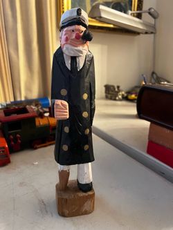 Carved Wooden Sailor Captain Figure