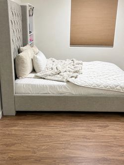 $350 OBO - Queen Bed Frame with Mattress-like New!!!