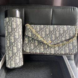 D Black And Grey Small Purse 