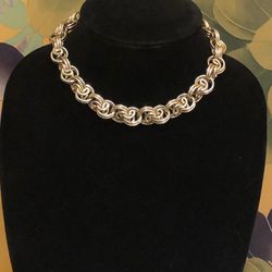 Wonderful Vintage Silver Tone W. Germany Heavy Link Choker 