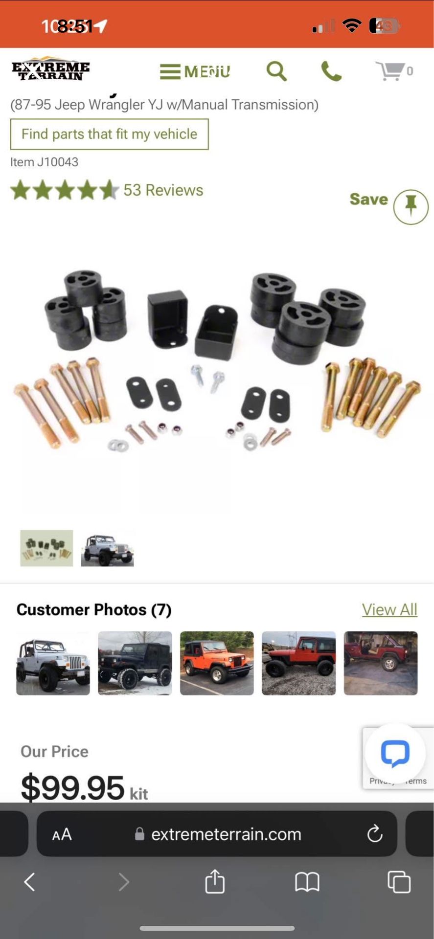 Rough country Body Lift