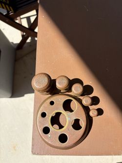 Antique Brass Balance Scale Weights