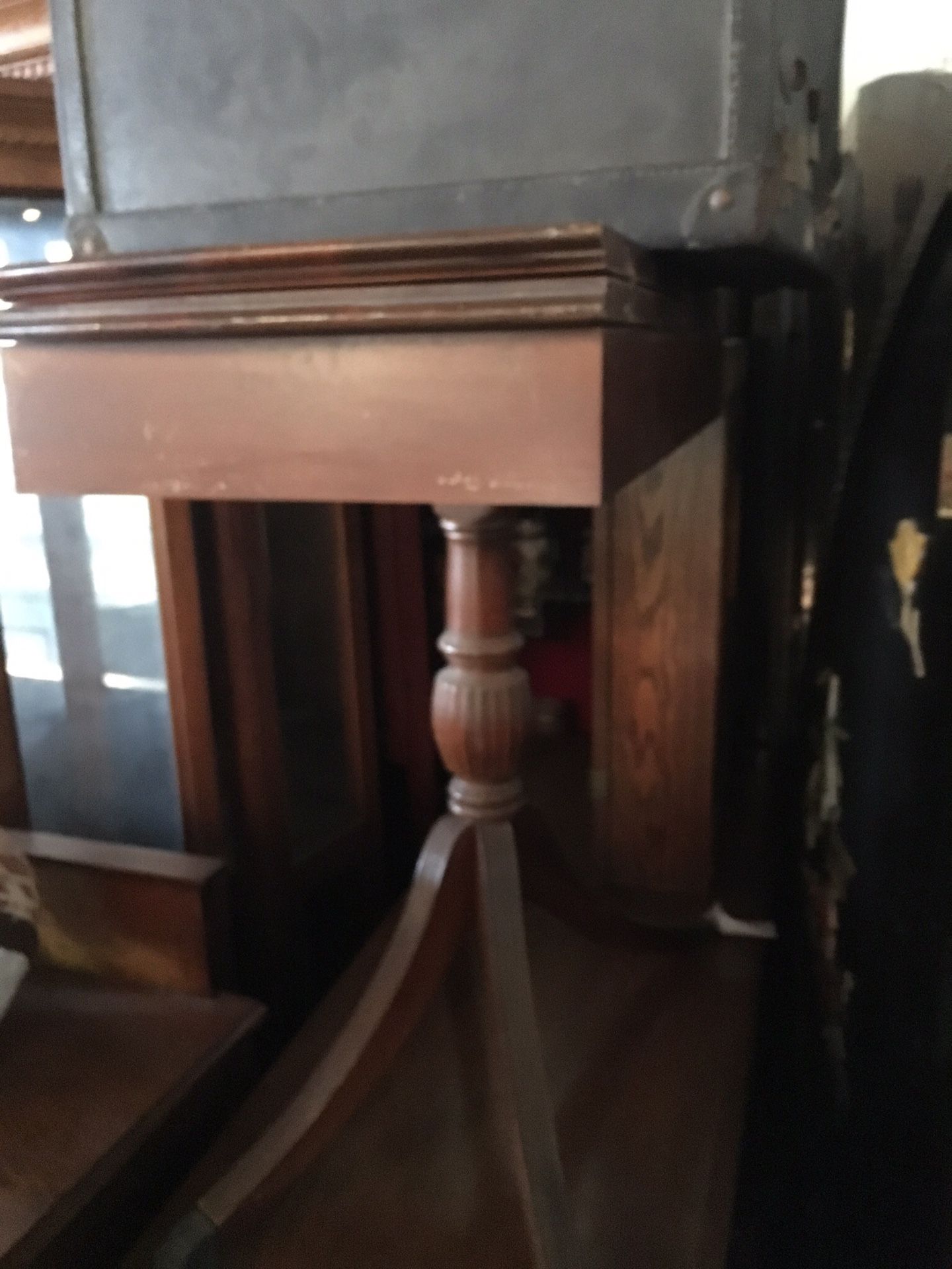Antique side table opens up