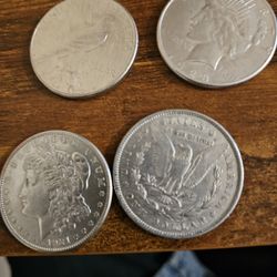 Peace And Morgan Silver Dollars
