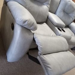 Theater Cozy Nice Double Reclining Couch!