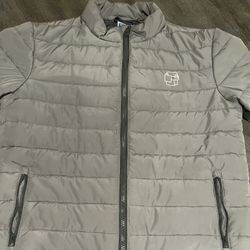 Grey puffer jacket