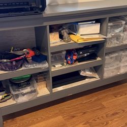 Modern gray storage bookshelf 54” wide