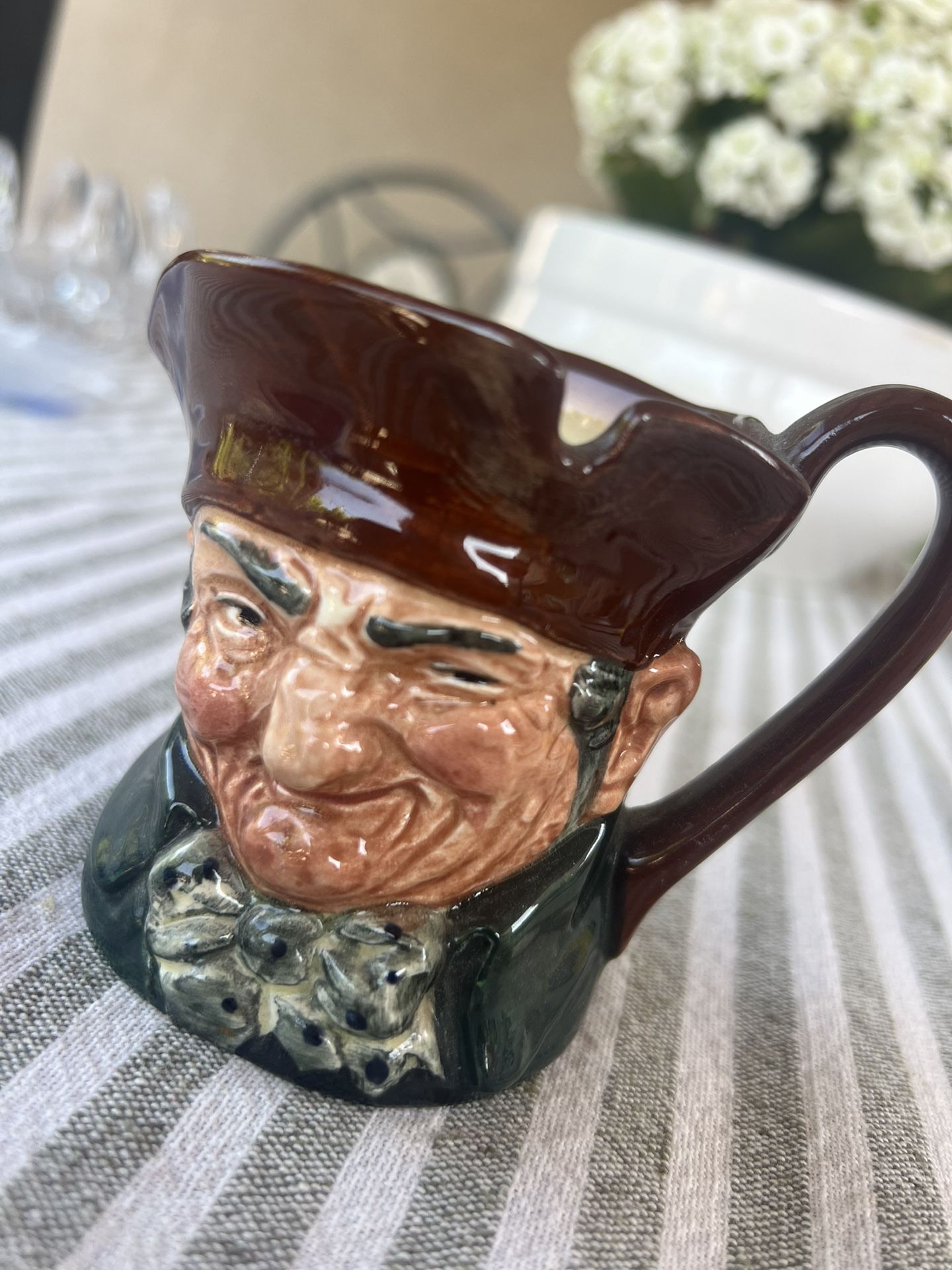 Royal Doulton Toby Old Charlie 3” Creamer Made In England - Vintage