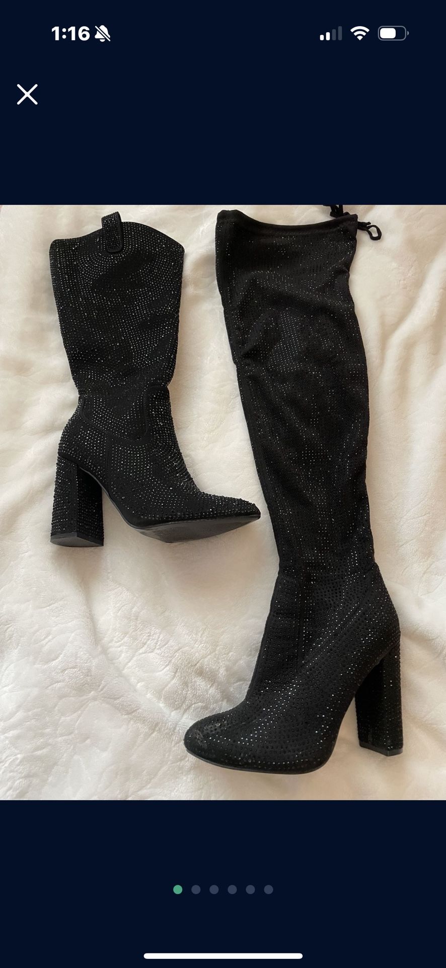 Womens Black Diomand Boot Set