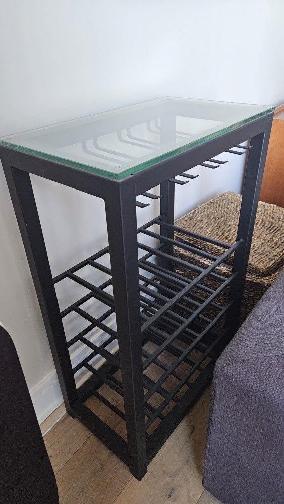 Crate & Barrel Glass Top Wine Bar