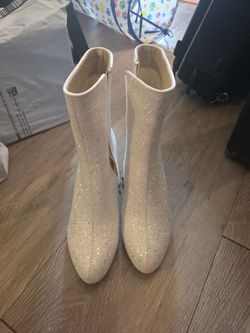 White Sparkle Boots