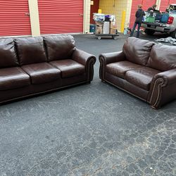 Top Grain Leather Sofa And Love Seat 