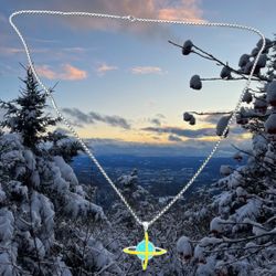 Worldwide Space Planet Territorial Galaxy Gold Diamond Necklace 