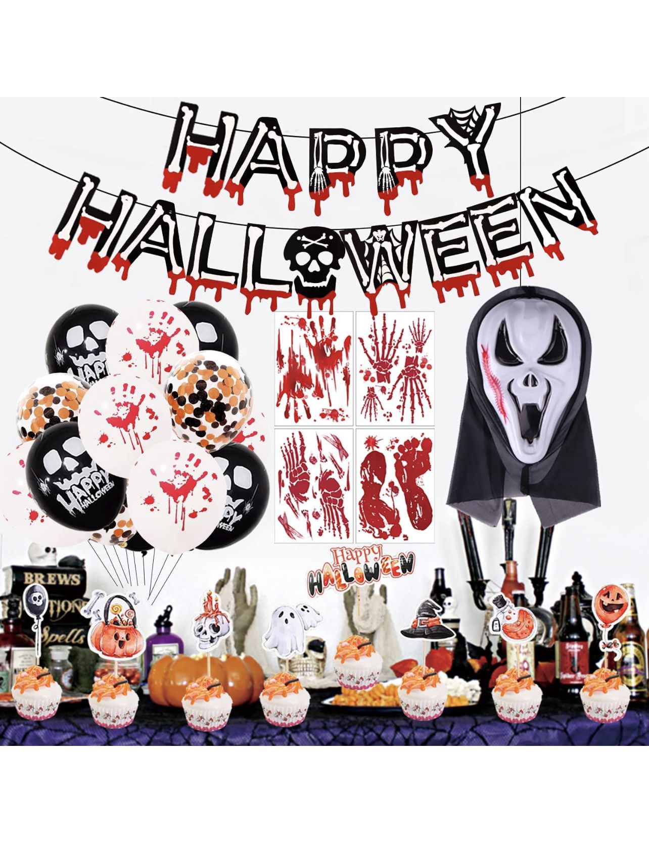 Halloween Party Decorations Kit With Mask