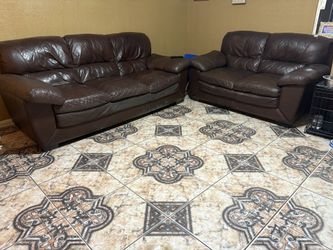 Leather Love Seat And Sofa