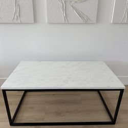 White Marble Print Coffee Table