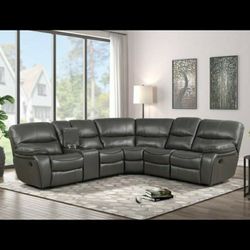 Florence Gray Reclining Sectional Sofa

