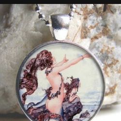Marmaids On The Shore Tibetan Silver Necklace 
