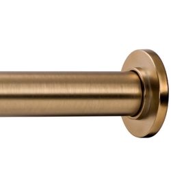 Ivilon Tension Curtain Rod - Spring Tension Rod for Windows or Shower, 36 to 54 Inch. Warm Gold
