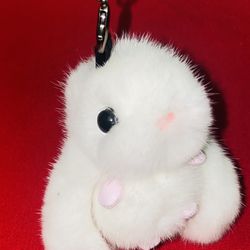 Real mink fur red long-eared rabbit high-end fur car keychain pendant school bag
