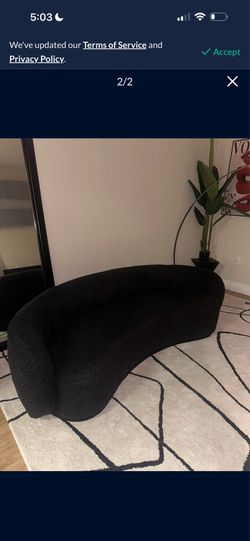 Black upholstered couch