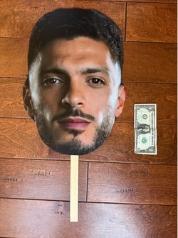 Giant Raul Jimenez Mexico Player Head on a Stick