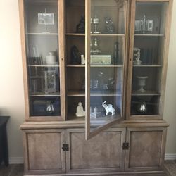 Wood Display Hutch & Cabinet