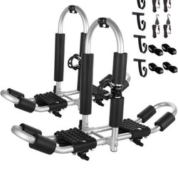 NEW 645 FORWODE Kayak Roof Rack, 2 in 1 Aluminum 2 Pair J-Bar Roof Rack, Folding Adjustable Rack, Weight 160 LBS Heavy Duty Kayak Roof Carrier 2 Kayak