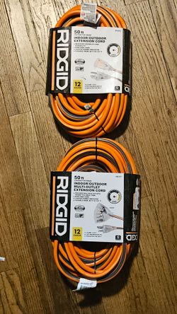 RIDGID 50 ft 12-Gauge Extension Cord Set of 2