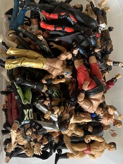 Large huge vintage collection lot WWE Wrestling action figures accessories wwf toys late 1990s 