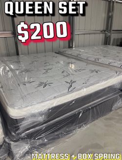 Queen size pillow top mattress with box spring included
