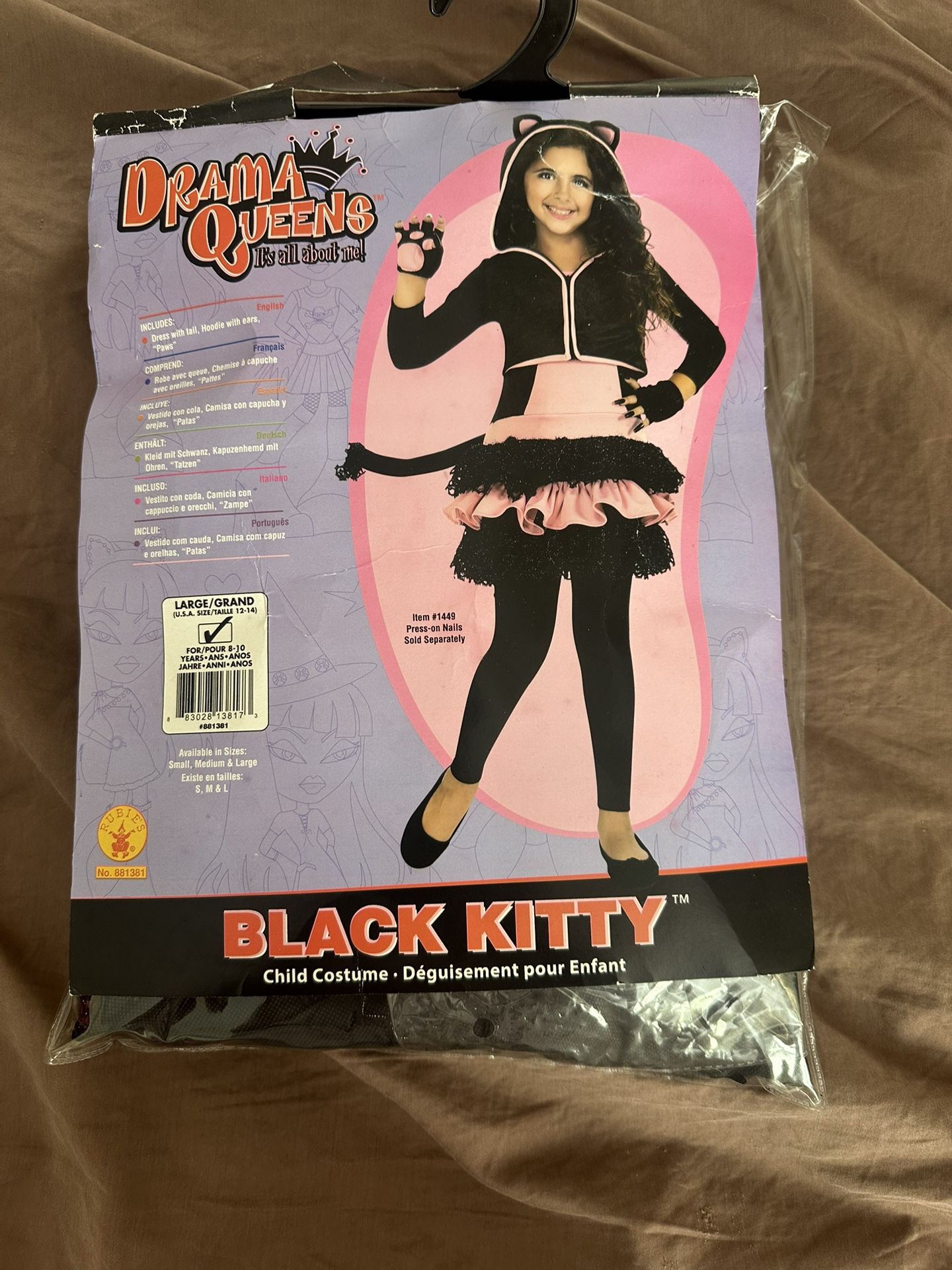 Kitty Hoodie Child Costume, Size L (12/14)