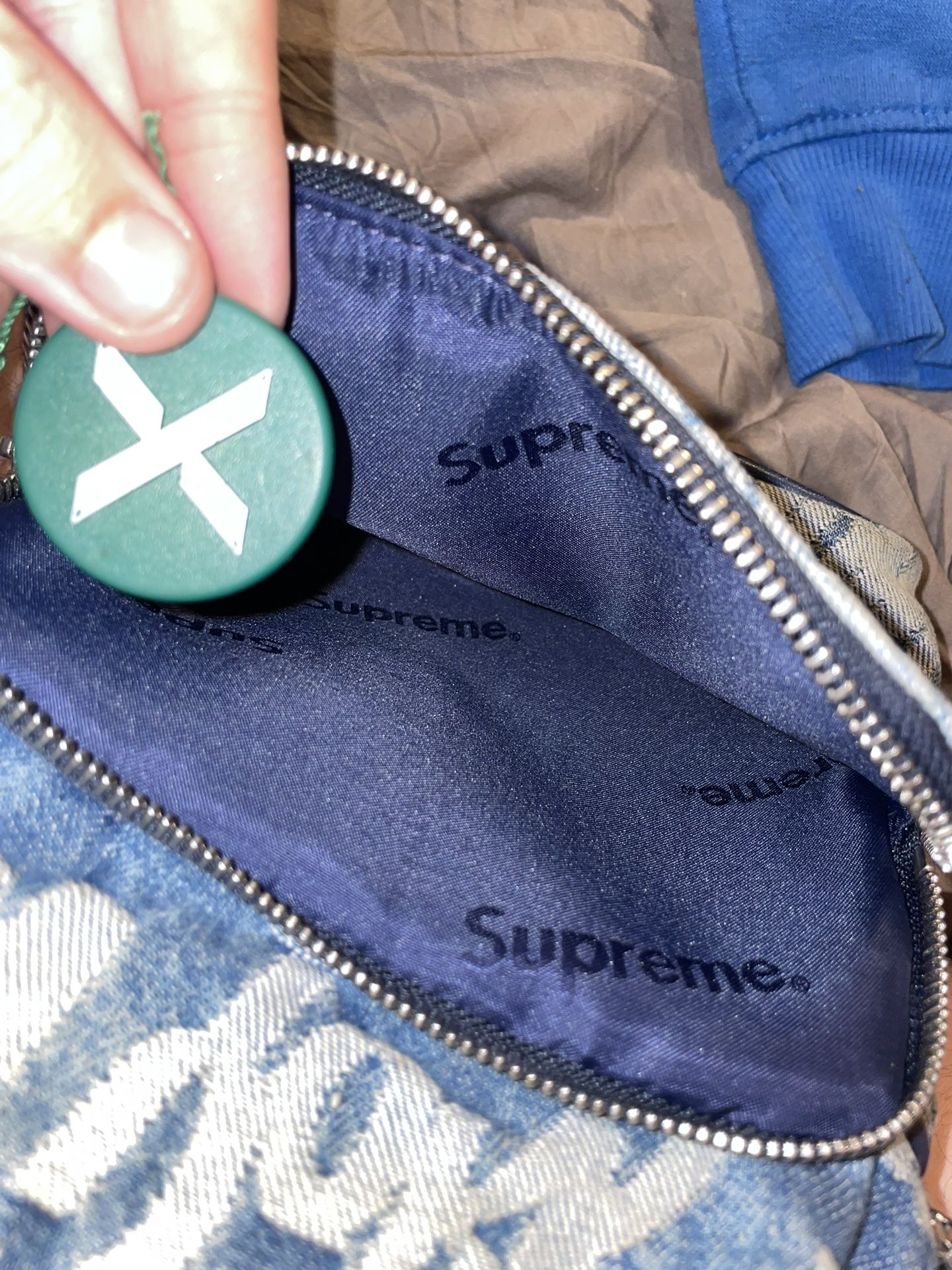 L SUPREME Denim Sling Bag