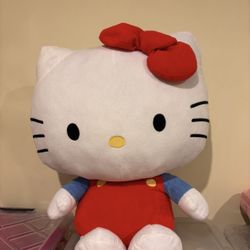 27” Jumbo Hello Kitty In Overalls Plush