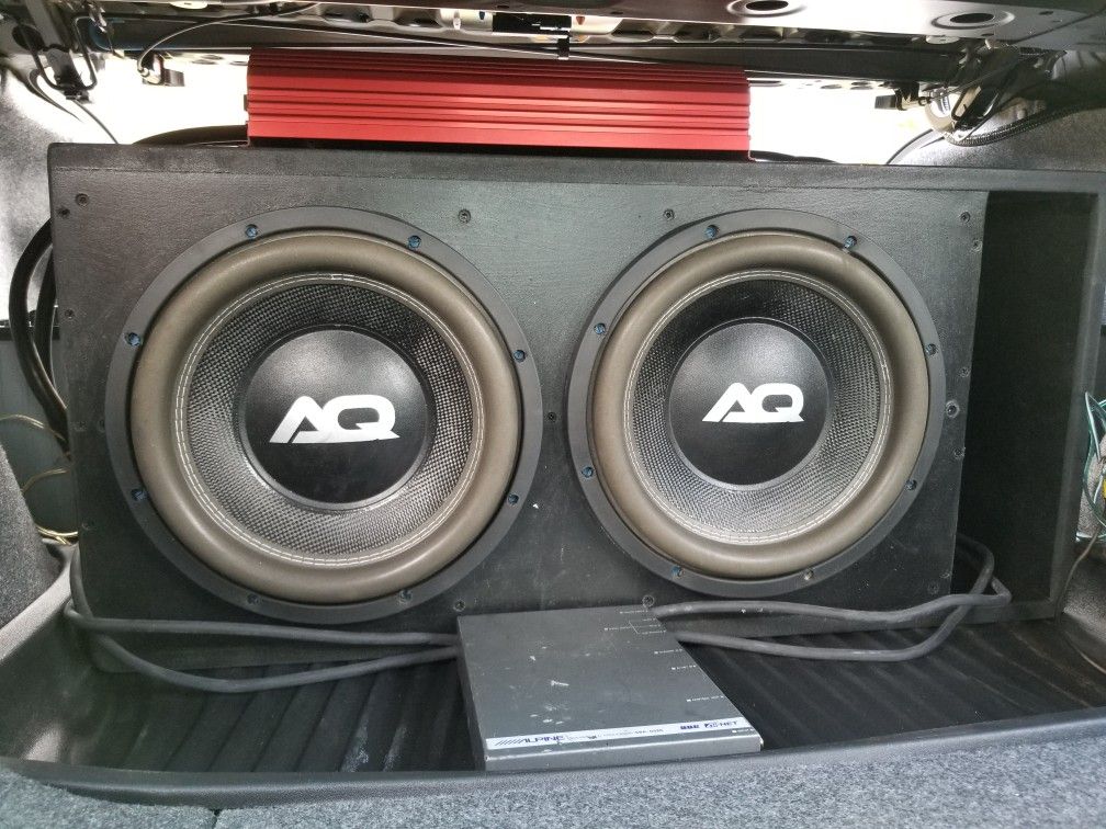 2 Audioque HDC4 12" 4" Coil Subs With Custom Ported Box